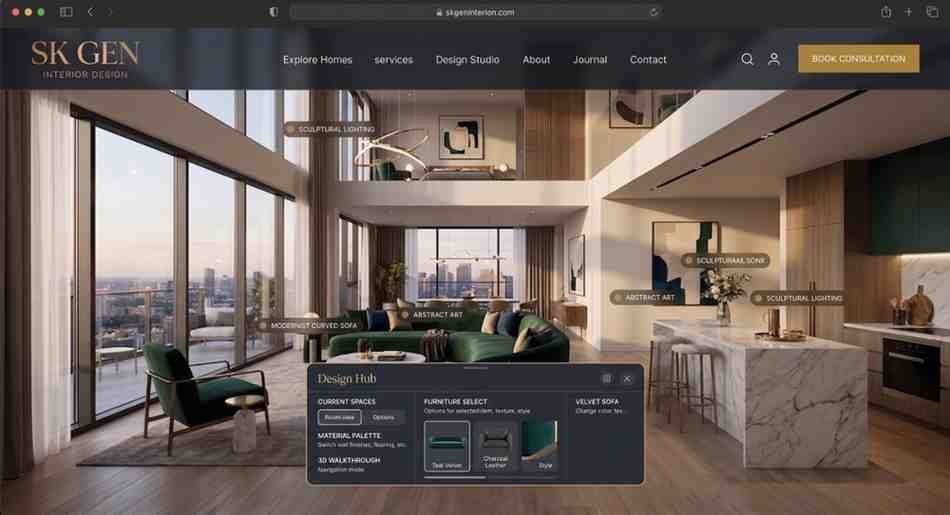 WordPress website developer for interior design -Owned by SK Genvis Tech.